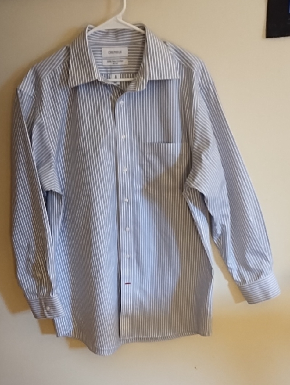 CREMIEUX BLUE STRIPED SHIRT 100% SUPIMA COTTON NO IRON MEN'S SHIRT SZ. 16/33